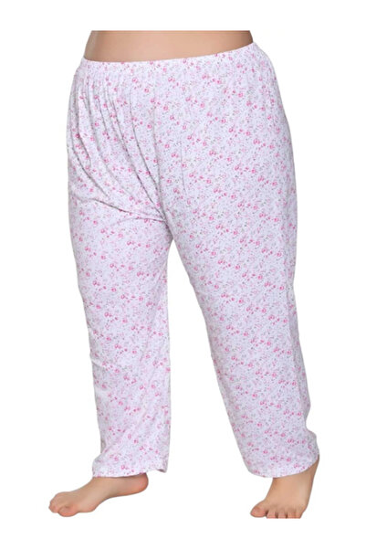 Nisa Kadın Battal Desenli Empirme Düz Paça Penye Kumaş Don Pijama Altı