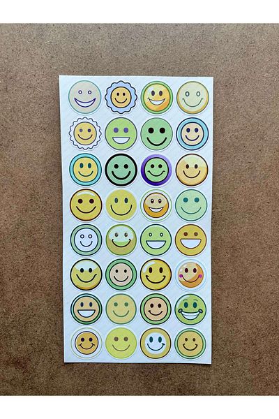 hdsticker 64Pcs Smile Themed Sticker Set - Colorful Smiling Face, Teacher, Notebook, Agenda Decoration Labels