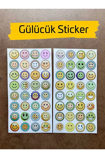 hdsticker 64Pcs Smile Themed Sticker Set - Colorful Smiling Face, Teacher, Notebook, Agenda Decoration Labels