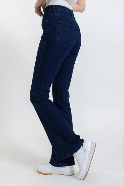 TugsatTasarTekstil Dark Blue Super High Waist Spanish Leg Jeans Women's Jeans