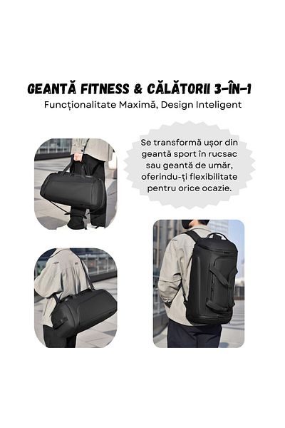 OEM Rucsac 3 în 1 Versatyx®, 40 l, impermeabil, cu buzunare, compartiment pentru încălțăminte, bretele reglabile.