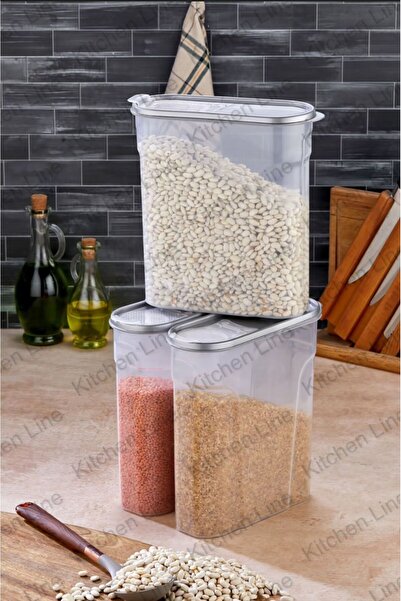 Kitchen Line Erzak Bakliyat Kiler Saklama Kabı 3lü, 4lt