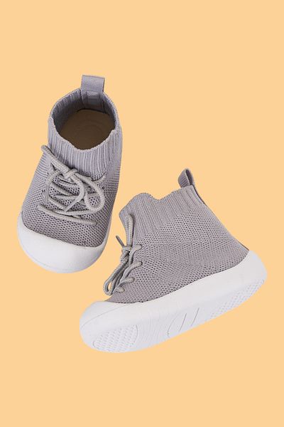 Mumenim Berbera Unisex Baby & Kids Finger Protector Non-Slip Orthopedic Sole Gray First Step and Children's Shoes