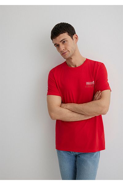 Mavi Jeans Printed Red T-Shirt Slim Fit / Tight Cut 066841-33099