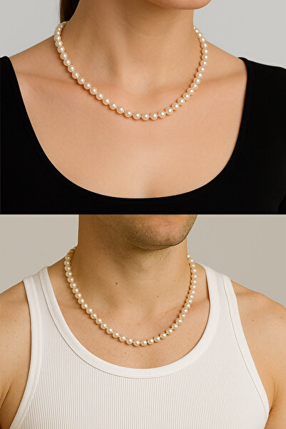 TREND COLLECTİON Kadın Erkek Unisex Kararmaz İnci Kolye