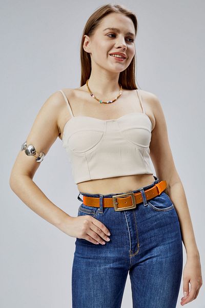 derikem Curea de damă 100% din piele naturală cu cataramă galbenă antică 3cm