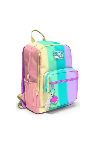 Coral High Patterned School Bag Nutrition Pen Holder Set of 3 23630