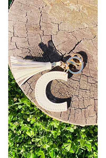 Vegan Leather Letter C Keychain – Handmade, Personalized Charm & Bag Ornament | Workshop Zümra