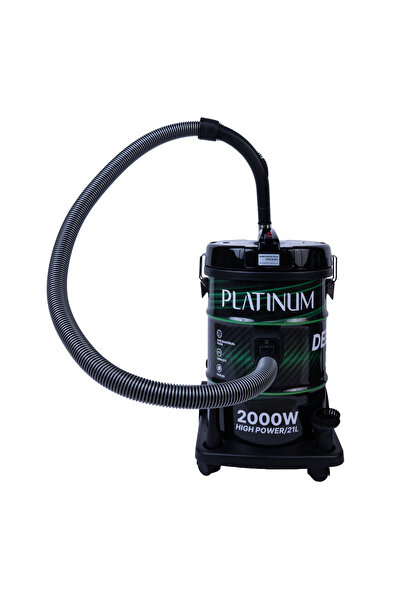 Platinum مكنسة كهربائية Vc-8212 مع خرطوم إضافي، 2000 واط، سعة 21 لترًا، أسود/أخضر