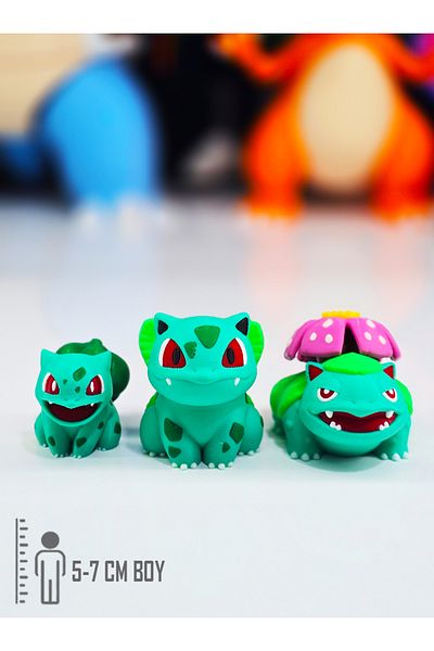 Suelo Butik Pokemon Bulbasaur Evolution Development Set Ivysaur, Venusaur Pokemon Figure Toy 5-6-7 cm