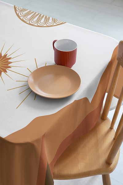 Rell Home Worry-Free Table Cloth, Slub Fabric, Stain-Repellent Model