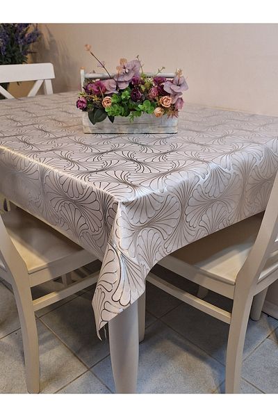 Başak Ev Tekstili FEASTĂ DE MASĂ SILVER SHINY ȘTERGĂBILĂ - PRELATĂ PVC FIBRĂ