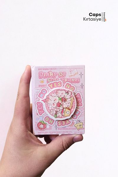 caps office 2 Pieces Cute Kawaii Animal Themed Mini Notebook Set with Passion Flower Cover – 64 Sheets