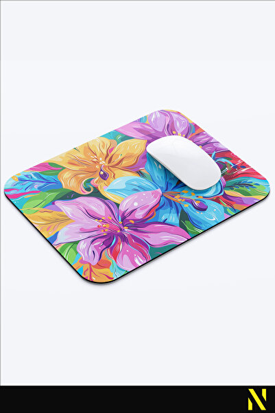 nilizma Mousepad ergonomic colorat cu model de flori, ideal pentru utilizarea acasă și la birou, cu suprafață anti-alunecare.