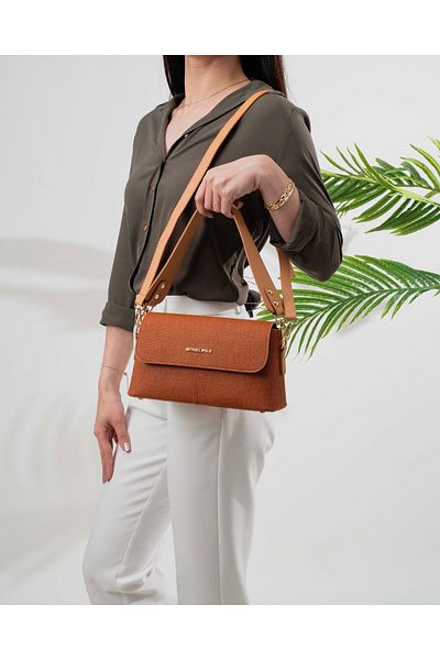 mıchael polo Zippered Women's Handbag Crossbody Bag with Cover Detail