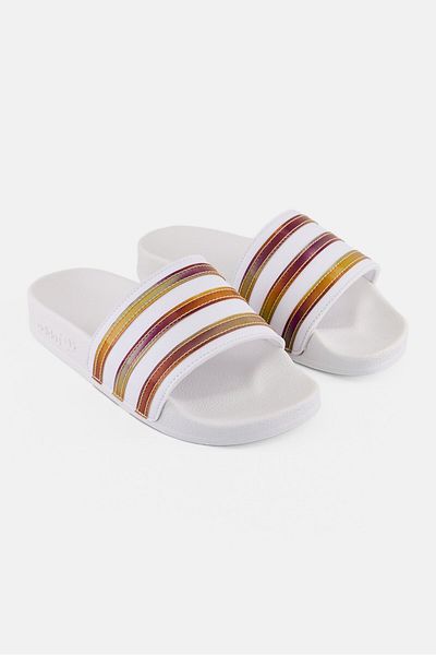 adidas Kids Boy Adillete Slip On Slides, White