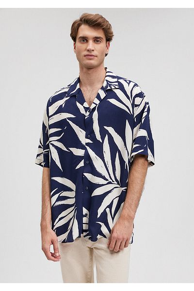 Mavi Navy Blue Printed Shirt - Loose Fit0210854-84371