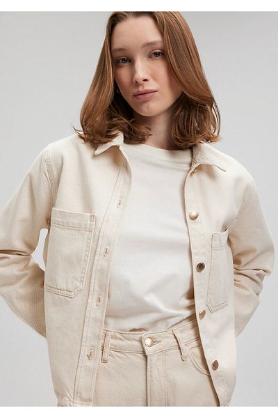 Mavi Paola Premium Ecru Jean Shirt Crop / Short Cut 1210779 -87093