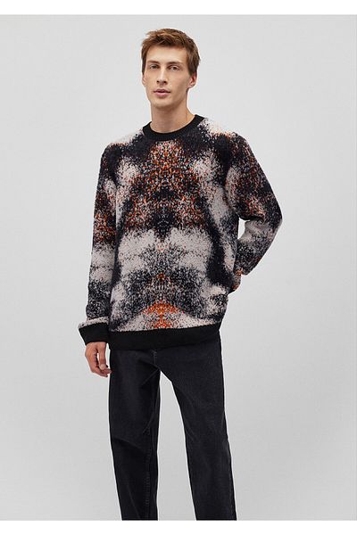 Mavi Jacquard Black Sweater Loose Fit / Loose Relaxed Fit 0710236 -900