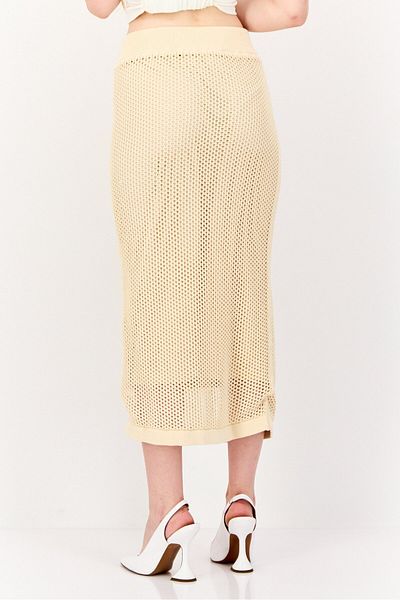Esprit Women Knitted Midi Skirts, Beige