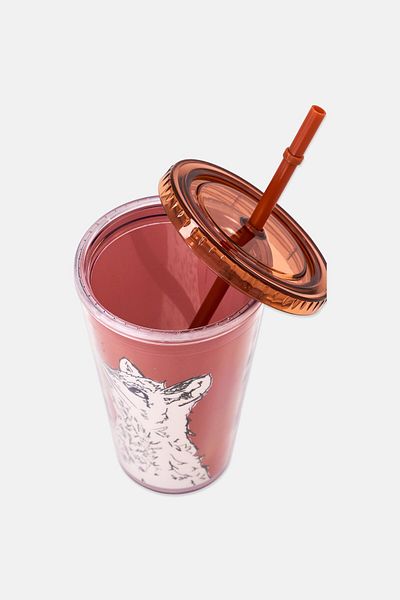 Creative Tops Wild Fox Hydration Tumbler 300ml, Burnt Orange
