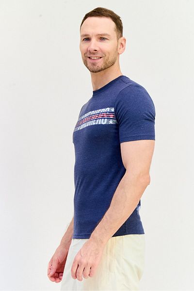 SKECHERS Men Sportswear Fit Short Sleeves Outdoor T-shirt, Navy