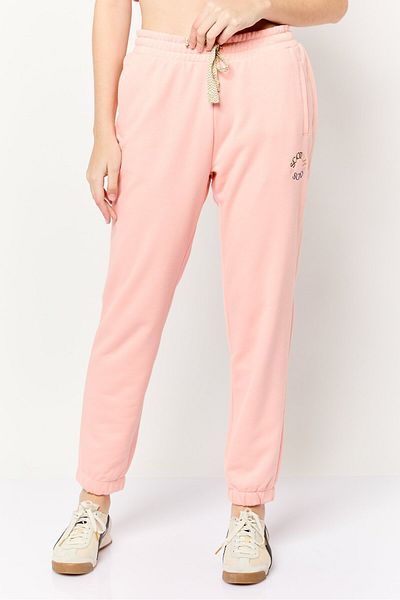 Scotch & Soda Women Regular Fit Embroided Logo Jogger Pants, Peach