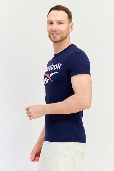 Reebok Men Sportswear Fit Short Sleeve Training T-Shirt, Navy