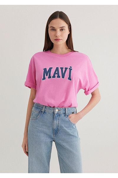 Mavi Rosa T-Shirt mit Logo-Print, Übergröße/Wide-Cut 1600843 -71033