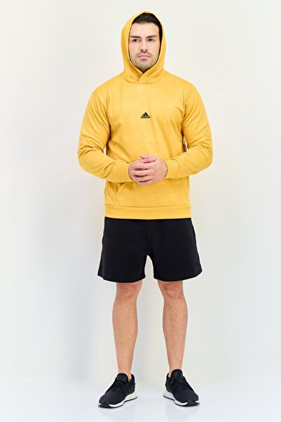 adidas Men Sportswear Fit Long Sleeve Outdoor Hooded Sweatshirt, Gold