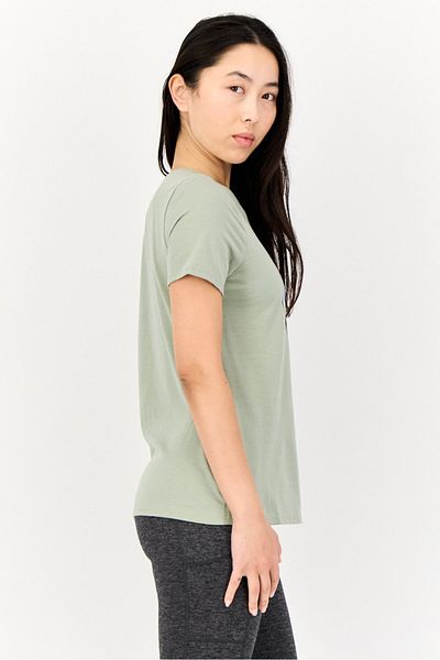 SKECHERS Women Sportswear Fit Short Sleeves Outdoor T-Shirt, Green