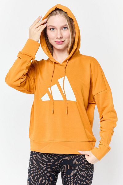 adidas Women Sportswear Fit Long Sleeves Outdoor Hoodies, Dark Orange