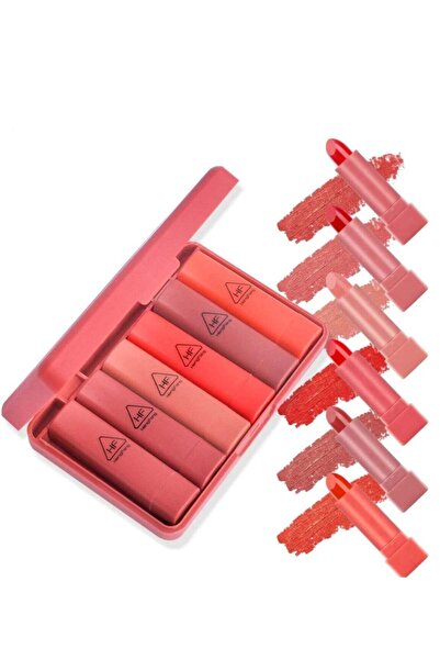 Heng Fang مجموعة أحمر شفاه صغيرة متعددة الألوان من 6 قطع