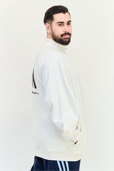 adidas Men Sportswear Fit Long Sleeve Basketball Sweatshirt, White