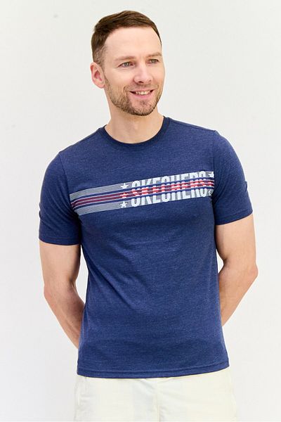 SKECHERS Men Sportswear Fit Short Sleeves Outdoor T-shirt, Navy