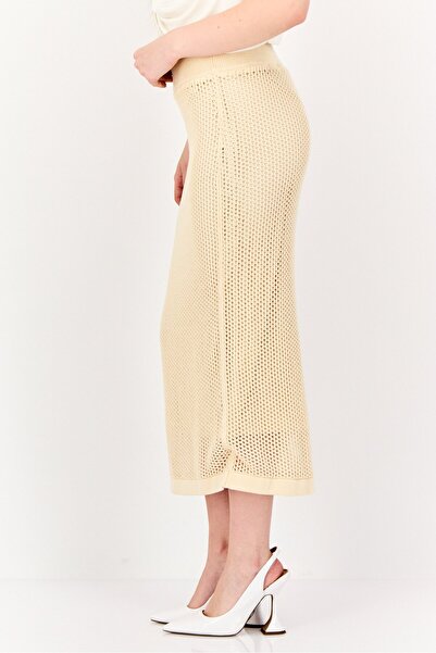 Esprit Women Knitted Midi Skirts, Beige