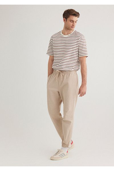 Mavi Μπεζ παντελόνι Jogger με ελαστική μέση 000169 -70004