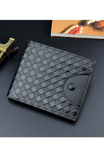 ROAISS Casual Fashion Open Short Wallet Gift for Men/Father/Brothers Black