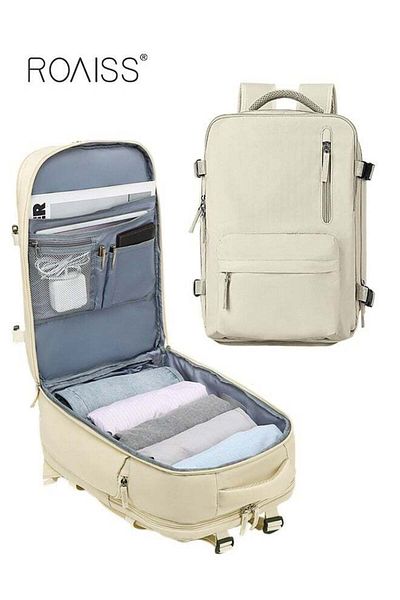 ROAISS Travel Backpack for Men Women Carry On Backpack with USB Charging Port Shoe Compartment