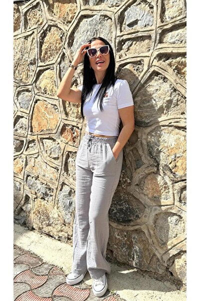 KTY TR Müslin dökümlü pantalon