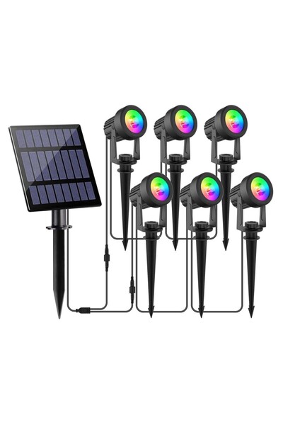 Choice مصباح LED يعمل بالطاقة الشمسية خارجي RGB 3000K/6000K/RGB IP65 للحديقة ...