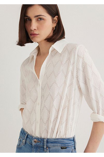 Mavi Textured Ecru Shirt Loose Fit / Loose Relaxed Cut 1211032 -70057