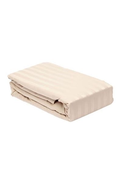 rexa Hamilton Striped Pattern Flat Sheet Cotton Beige 260 X 170cm