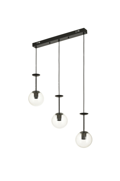 Avizemoda Pinza 3 lü Yemek Masası Üstü Şeffaf Camlı Modern Sarkıt Avize - (Si...