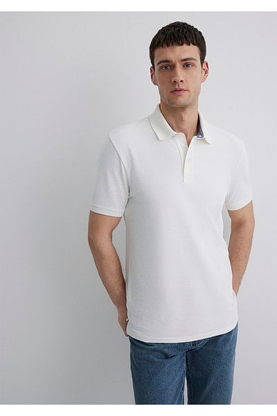 Mavi Εκρού Polo T-Shirt Slim Fit 0612534 -70057