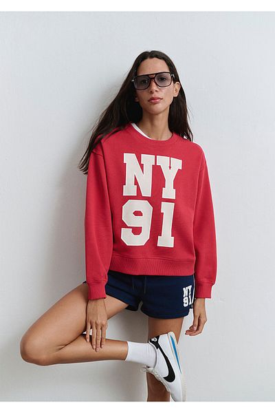 Mavi Ny91 Printed Red Sweatshirt 1S10338-80638
