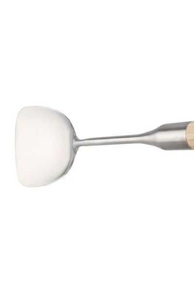 BERGER Stainless Steel Turner With Rubber Wood Handle Silver/Beige 40x8x1.5cm