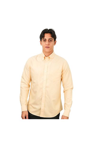 Giordano Men's Wrinkle-Free Cotton Oxford Long Sleeve Shirt