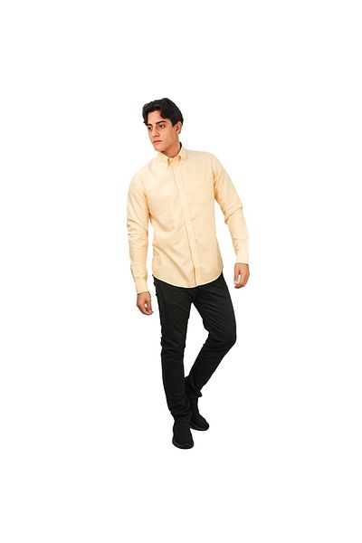 Giordano Men's Wrinkle-Free Cotton Oxford Long Sleeve Shirt