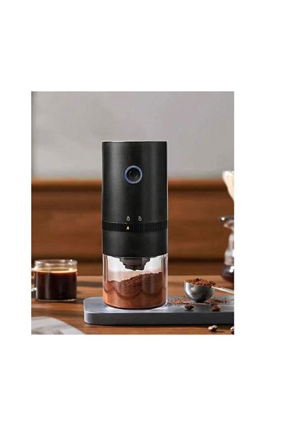 MACON Portable Electric Coffee Grinder Rechargeable Black Usb C